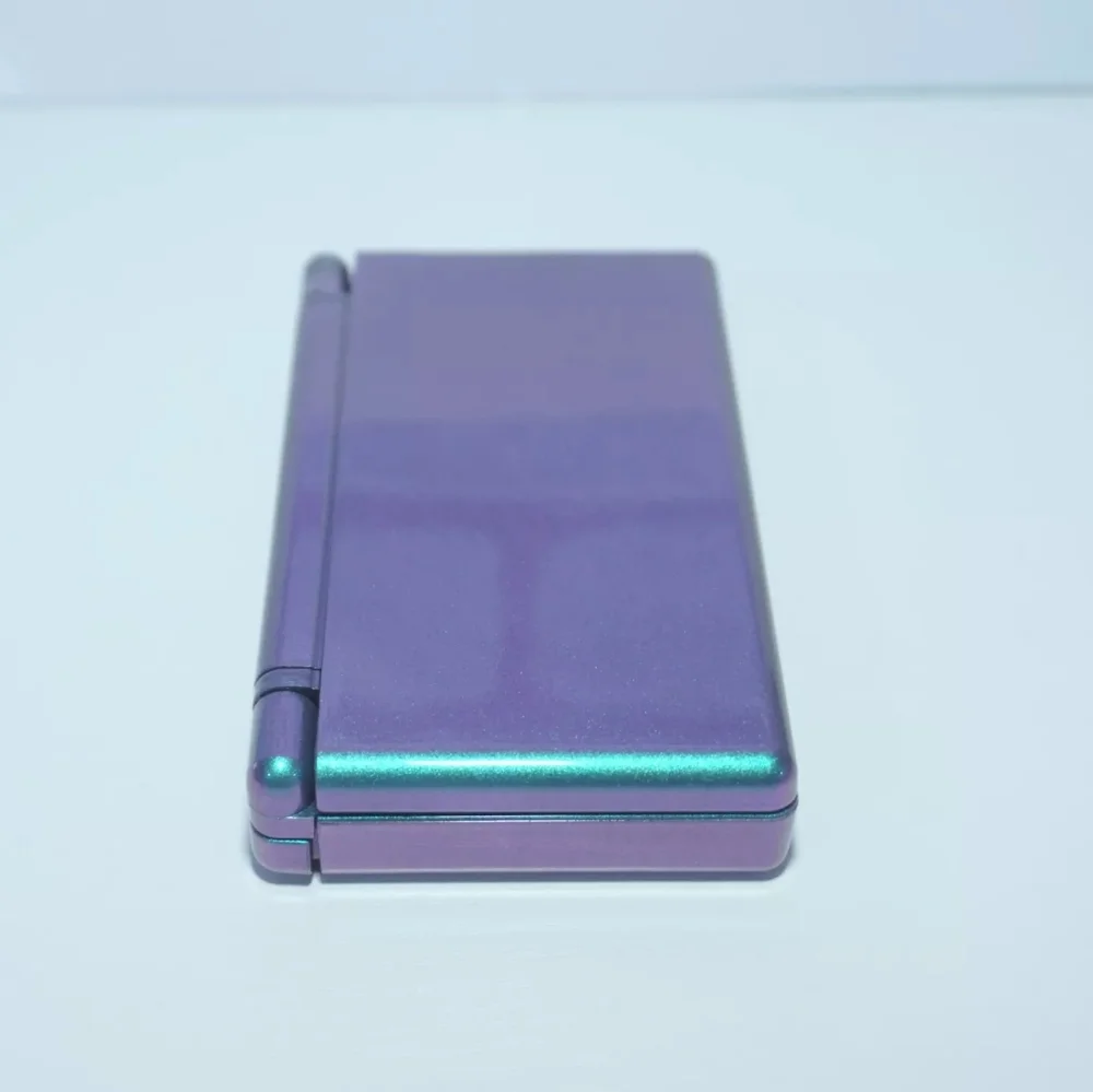Nintendo DS Lite Shiny Metallic Chameleon Green / Purple Handheld Game System